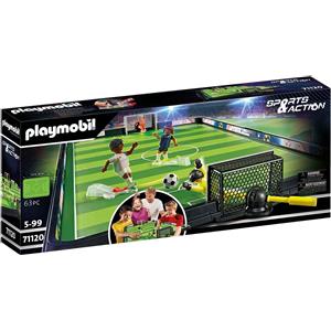 Playmobil Grande Campo da Calcio 71120 - Set di Gioco con 63 Pezzi, 2 Portieri, 1 Calciatore e 3 Palline, Giocattolo per Bambini da 5 Anni