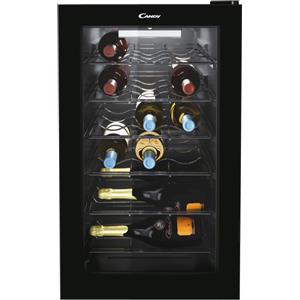 Candy OUTLET - Cantinetta Vino con Compressore 21 Bottiglie, Classe G - 7 Ripiani, Luce Interna, Lampada LED colore Nero - CWC 021 M/NF - Ricondizionato