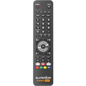 Superior Electronics Freedom 4in1 USB-C, Telecomando Universale Programmabile per Quattro Dispositivi, Compatibile con TV, Televisori Smart, Decoder, DVD, Proiettori, Soundbar - Nero, Superior Electronics SUPTUB003