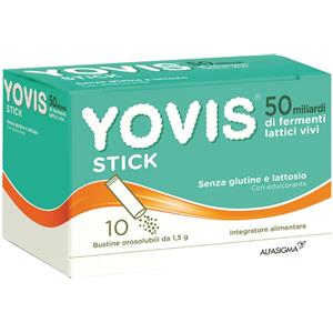 Alfasigma spa Yovis Stick 10 Bustine Orosolubili Per Favorire L'equilibrio Della Flora Intestinale