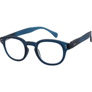 JOOX Occhiali da Lettura Rotondi Retrò Uomo,Filtro che Blocca la Luce Blu | Cerniera a molla flessibile,stile vintage sia per donna,blu opaco,3.0x