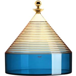 Kartell Trullo Contenitore in Tecnopolimero Giallo/Blu - Design Fabio Novembre, H27 x Ø 25 cm