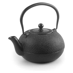 IBILI Teiera in ghisa nera, 0,72 litri, interno smaltato, adatta per l'induzione