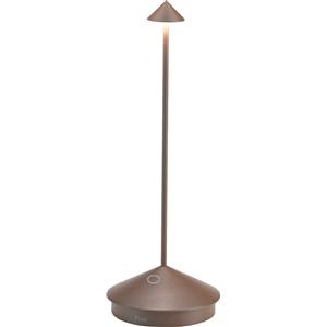 Zafferano Pina - Lampada da Tavolo Ricaricabile e Senza Fili, Controllo Touch, Dimmerabile, 29 cm, Colore Corten