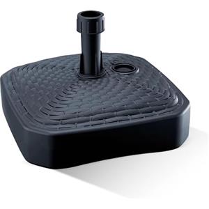 GARDENIX Base per ombrellone, Quadrato, Antracite, Effetto Rattan, in plastica, riempibile con Sabbia, Acqua, Ghiaia in Giardino, Spiaggia, terrazza, ombrellone
