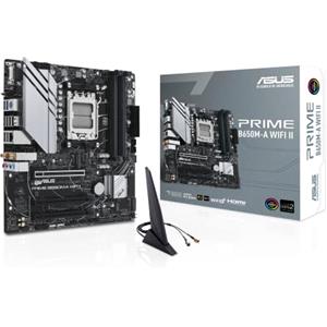 ASUS PRIME B650M-A WIFI II Scheda madre AMD mATX, Ryzen 9000/8000/7000, DDR5, Supporto PCIe 5.0 M.2, Lan 2.5Gb, Wi-Fi 6, DP, VGA, HDMI, SATA 6 Gbps, USB 3.2 Gen 2 e Type-C, BIOS FlashBack, Aura Sync