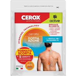 TAVOLA SpA Cerotto Doppia Azione Cerox Active - 5 Pezzi, Effetto Freddo-Caldo, Protezione per Dolori Muscolari