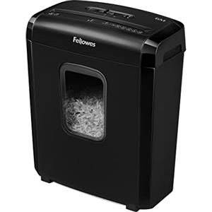 Fellowes Distruggi documenti a microframmento 6M, 6 fogli, per uso personale, cestino da 13 litri, distruggidocumenti con blocco di sicurezza, nero