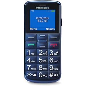 Panasonic KX-TU110EXC Telefono Cellulare Essenziale per Anziani, Pulsante SOS, Chiamata Prioritaria, Telefono a Tasti Grandi, Bluetooth, Torcia, Fotocamera, Blu