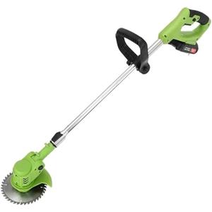 SQUADO Decespugliatore a Batteria, 36W, 18000 G/min, Tagliaerba Elettrico con Asta Telescopica 1-30 cm, 3 Lame Intercambiabili, Doppia Batteria al Litio