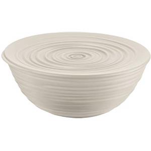 Guzzini - Tierra, Contenitore L con Coperchio in Plastica Riciclata, Ciotola - Bianco Latte, Ø 25xh10,8 cm | 3100 cc - 175002156