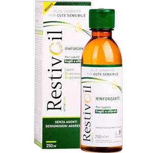RestivOil Activplus Olio Shampoo rinforzante per capelli, fisiologico con azione ricostituente e riattivante, Senza Schiuma, per capelli fragili e sfibrati, 250 ml