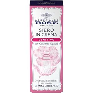 Acqua alle Rose Siero in Crema Lenitivo, Con Collagene Vegetale di Rosa Chinensis è ideale per idratare delicatamente le Pelli Sensibili. Aiuta a proteggere dallo stress ossidativo - 30 ml