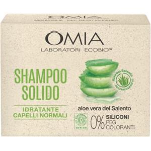 Omia, Shampoo Solido Aloe del Salento per Capelli Normali, Formula Idratante, Senza Siliconi e Coloranti, Adatta a Tutti i Tipi di Pelle