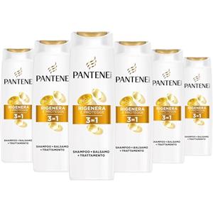 Pantene Pro-V Rigenera E Protegge Shampoo, Balsamo e Trattamento 3 in 1 6x300ml per Capelli Deboli, Secchi e Danneggiati, con Sostanze Nutrienti per Riparare i Danni, Senza Olio Minerale