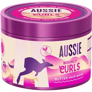 Aussie Bouncy Curls Maschera per Capelli Ricci 500ml per Districare, Nutrire e Idratare in Profondità Capelli Mossi e Ricci, Con Oli di Jojoba, Cocco e Macadamia, Formula Vegana e Cruelty-Free