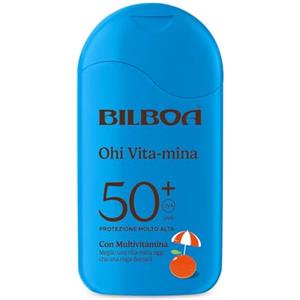 Bilboa Ohi Vita-mina Latte SPF 50+, con Multivitamina, Meglio una Vita-Mina Oggi che una Ruga Domani, Resistente all'Acqua, Dermatologicamente Testato - 200 ml