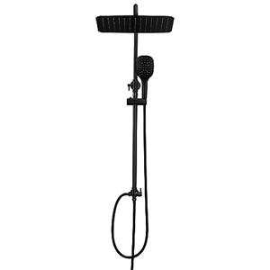 JOHO Colonna Doccia idromassaggio Nero Opaco in Acciaio Inox 304 Colonna Doccia Senza Miscelatore Set Doccia a Pioggia con Doccetta e Soffione 35 * 25CM