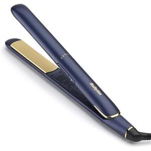 Conair BaByliss Piastra Capelli Midnight Luxe, Piastre flottanti in Titanium-Ceramic,Pronta all'uso in 30 secondi, 3 Impostazioni di temperatura fino a 235°C, blu, 2516PE