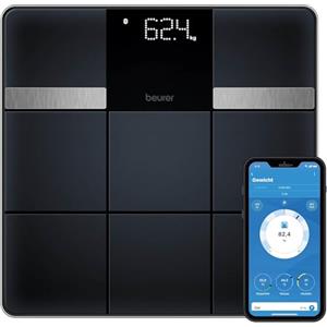 Beurer BF 450 bilancia pesapersone con connessione app tramite Bluetooth, bilancia impedenziometrica digitale con 17 valori di misurazione, struttura piastrellata opaca, 8 memorie utente, 180 kg