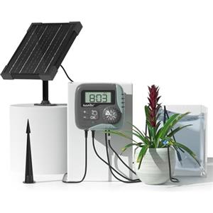 RAINPOINT Irrigazione Automatica Solare, 45L/H Sistema di Irrigazione a Goccia per Vasi Balcone, con Pompa Programmabile, Batteria da 2600 mAh, Supporta fino a 15 Vasi