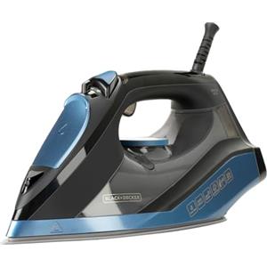 Black+Decker BXIR2801E - Ferro da stiro a vapore, 2800 W, ceramica, 180 g/min di vapore, vapore continuo a 45 g/min, funzione autopulente, doppio filtro anticalcare, spegnimento automatico, blu, oro