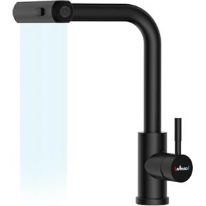 APPASO Rubinetto da cucina nero, con 4 tipi di getti