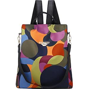 shepretty Zaino Donna antifurto Borsa Tracolla Colorato Zainetto Viaggio Daypack zaino donna scuola, AL911 Colorato
