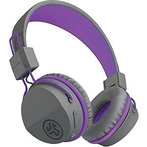 JLab JBuddies Cuffie per Bambini senza filo, Cuffie Bluetooth Bambini, Durata della Batteria di 24 ore, Cuffie Wireless over ear con Limitatore di Volume, Isolamento Acustico e Microfono, Viola