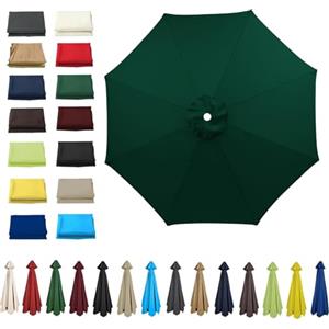 HonunGron UV50+ Telo di Ricambio per Ombrellone 6 Stecche/8 Stecche, Tettoia di Ricambio per Ombrello 2m/2.7m/3m Copertura di Ricambio per Ombrellone da Giardino (2m - 6 Ribs,Verde Scuro)