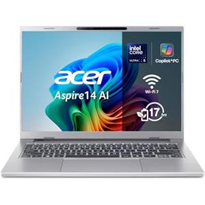 Acer Aspire 14 AI Copilot+ PC A14-53M, Computer portatile 14 WUXGA IPS (Intel Core Ultra 5 226V, 16 GB RAM, 512 GB SSD, Intel ARC Graphics, Windows 11 Home), Colore Argento, Tastiera QWERTY spagnola