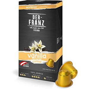 Der-Franz Capsule di caffè compatibili Nespresso, 1 x 10 Capsule, aromatizzato all'aroma Vaniglia