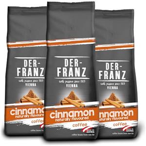 Der-Franz caffè, aromatizzato alla Cannella, Caffè Miscela di Arabica e Robusta chicchi interi, 3 x 500 g
