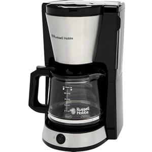 Russell Hobbs Macchina Caffè Americano,1.25 L, 10 Tazze, Filtro Incluso, Mantenimento Caldo 40 min, Funzione Pausa e Versa, Pulsante Brew Now, Illuminazione Blu, Acciaio Inox - Heaton 27400-56