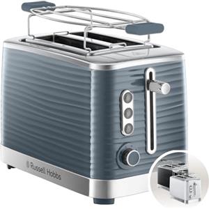 Russell Hobbs Tostapane e Scaldapanini Inspire 2 Fette 1050 W, Funzioni Riscalda e Scongela, Regolazione Doratura, Design Compatto Grigio - 24373-56