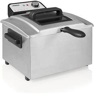 Princess Friggitrice, capacità 5 litri, 3270 W, tecnologia zona fredda, finestra di visualizzazione, acciaio inox, doppio termostato, facile da pulire, parti rimovibili, 01.184090.01.001