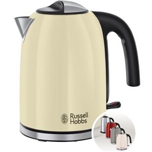 Russell Hobbs Bollitore Elettrico Colours Plus 1,7 L 2400 W, Acciaio Inossidabile, Spegnimento Automatico, Filtro Anticalcare Rimovibile, Base Girevole 360°, Crema - 20415-70
