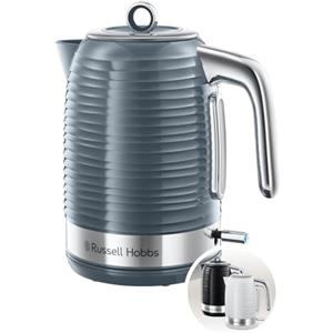 Russell Hobbs Bollitore Elettrico Inspire 1,7 L 2400 W, Filtro Anticalcare Rimovibile e Lavabile, Spegnimento Automatico, Risparmio Energetico, Base Girevole 360°, Grigio - 24363-70