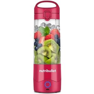 Nutribullet Leggero Frullatore Portatile, 475ml BPA Free Tritan, Mini Frullatore, Lama a 4 Punte Acciaio Inox, Frullatore Multifunzione, Caricatore USB-C, Oltre 15 Cicli Frullatura, NBP003MA, Magenta
