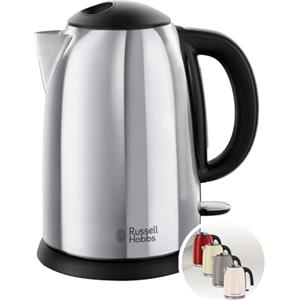 Russell Hobbs Bollitore Elettrico - 1,7 L, 2400 W - Acciaio Inox Lucido; Funzione di Ebollizione Rapida, Filtro Anticalcare Rimovibile, Beccuccio, Indicatore Livello di Riempimento, Victory 23930-70