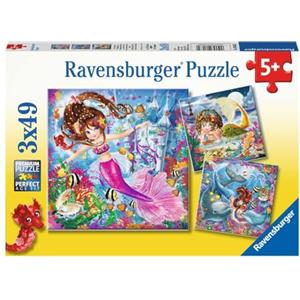 Ravensburger Incantevoli Sirene Puzzle, 3 x 49 Pezzi, 08063