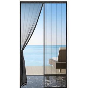 MYCARBON Zanzariera Magnetica Porta Finestra Doppia Adesione Magneti Potenti Tenda Magnetica Anti-Zanzare con Lacci Laterali(75x210 Nero)