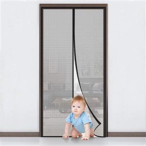 MYCARBON Zanzariera Porta Finestra Magnetica Tenda Anti Mosche e Insetti per Esterno Rete Zanzariere a Calamita(110x210, Nero)