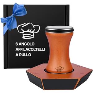 MMOBIEL Affilacoltelli a Rullo di MMOBIEL - 6 Angoli Magnetici (12°, 15°, 17°, 19°, 22°, 25°) - Affila Coltelli da Cucina - Affilatore con 2 Dischi Diamantati - Kit Manuale - Regalo Natale Donna & Uomini