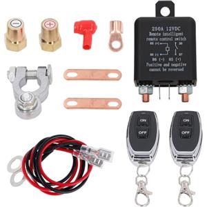 MOCNT Interruttore di Disconnessione Remota Batteria 12V 250A Interruttore di Scollegamento Batteria a Distanza Antifurto Telecomando Staccabatteria Taglio Relè