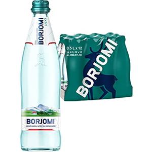 Borjomi - Acqua minerale georgiana in vetro, 0,5 l, confezione da 12