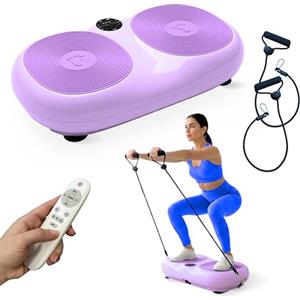 Mobiclinic®, Pedana Vibrante, 99 Livelli di velocità, Elastici Inclusi, 9 Programmi Automatici, 200 W, Fino a 150 kg, Display Digitale e Telecomando, Tonificazione, Potenziamento Muscolare, Karol