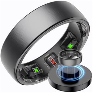 findtime Anello intelligente in acciaio inox, per uomo e donna, 5 ATM, impermeabile, per fitness, Android, iOS, per il sonno, cardiofrequenzimetro, sonno, fitness, contapassi, anello sanitario