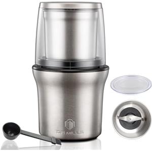DR MILLS DM-7412N - Macinacaffè elettrico, tazza rimovibile, coltello senza lavaggio e tazza senza lavaggio sono realizzati in acciaio inox SUS304