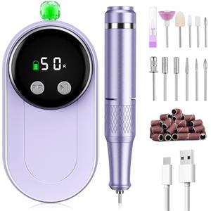 Urbuti Lima elettrica per unghie da 50000 giri/min, professionale, portatile, per unghie acriliche e gel, set elettrico ricaricabile per manicure e pedicure con display LCD a 12 bit per casa (nuovo)